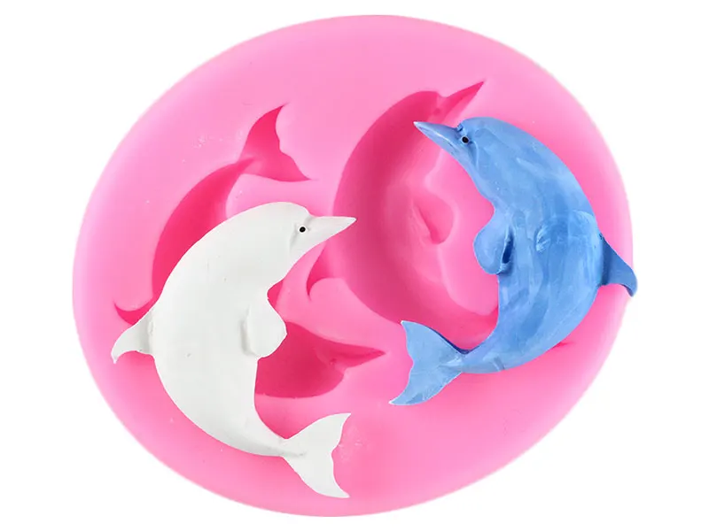 Sugarcraft морские животные силиконовые формы Дельфин помадка Плесень DIY украшения торта инструменты Кекс Конфеты Полимерная глина форма шоколада