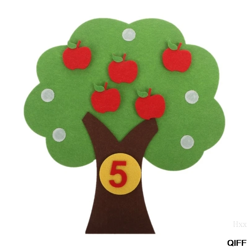 Аналог яблочного дерева цифровая обучающая игрушка Монтессори нетканый пазл