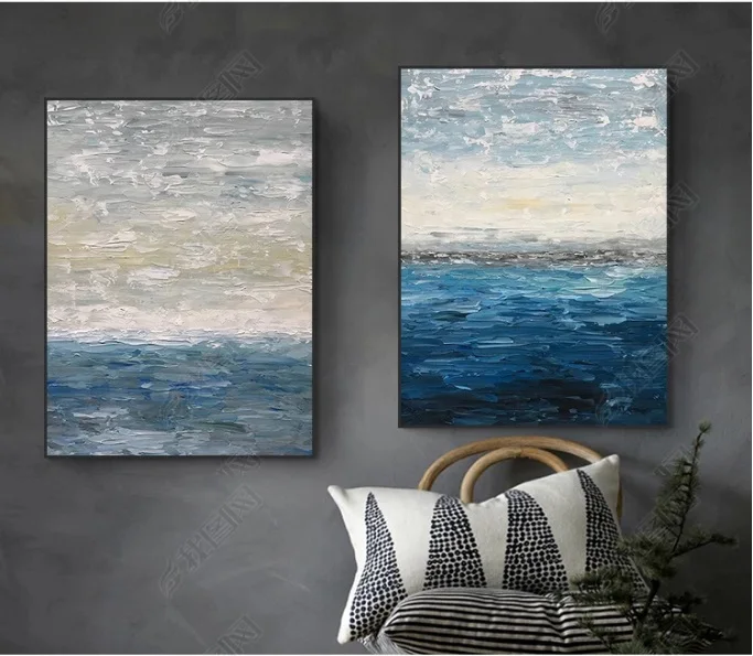 

Blue Ocean Modern Abstract Line Psychedelic Canvas Paintings Wall Art Pictures Posters Prints Living Room Home Decor