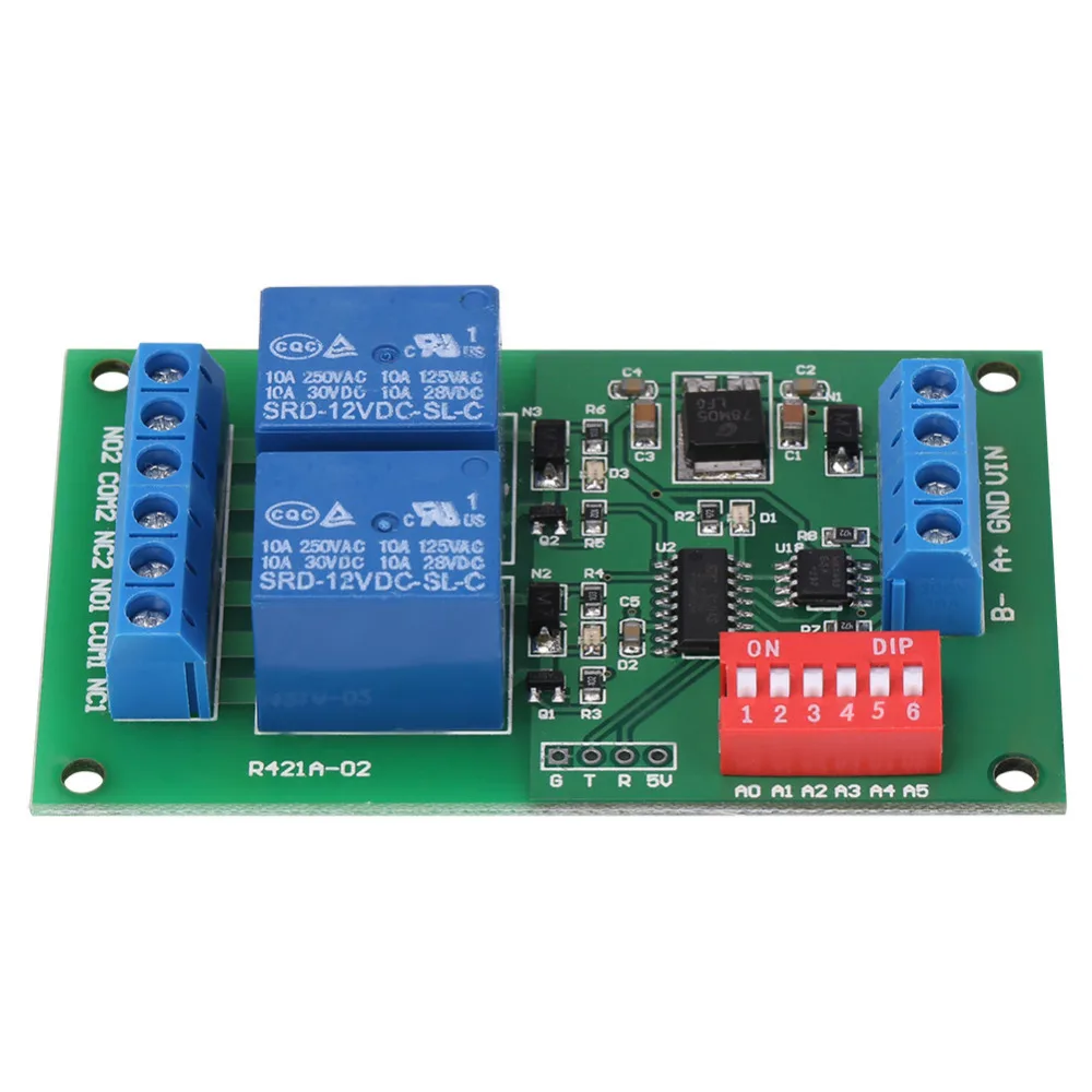 

DC 12V 2 CH RS485 Relay RTU & AT Command 2 CH RS485 Relay PLC Controller UART Serial Port Switch High Quality