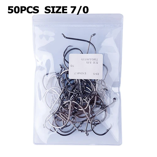 Goture 50 шт./лот офсетные рыболовные крючки Mustad Высокоуглеродистая сталь морской воды Вибрационный крючок Круг Осьминог Крючки Размер 1/0-10/0 - Цвет: Зеленый