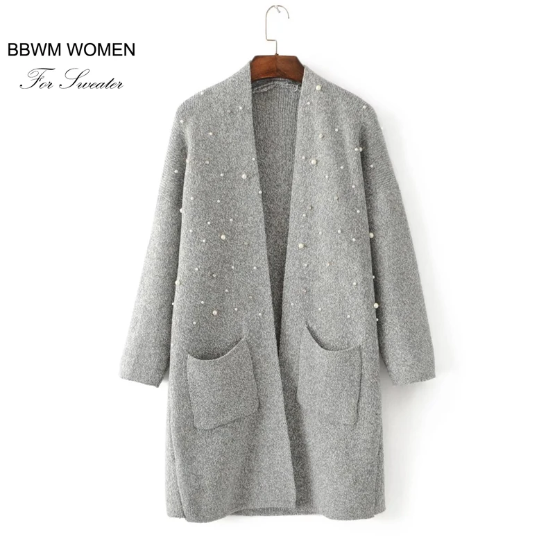 A16 модный длинный свитер с жемчужным украшением кардиган|long sweaters cardigan|sweater