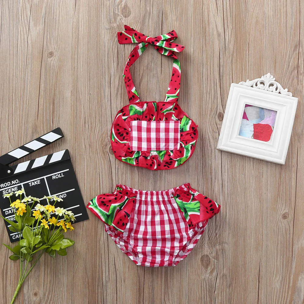 Infraant/клетчатая одежда с фруктами для маленьких девочек повседневные Детские