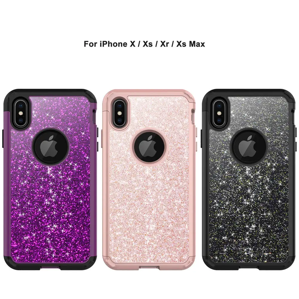 for iphone X XS Xr Xs Max Bling kawaii phone case xs max xr x Heavy Duty Rugged Protection Hybrid TPU Shockproof | Мобильные