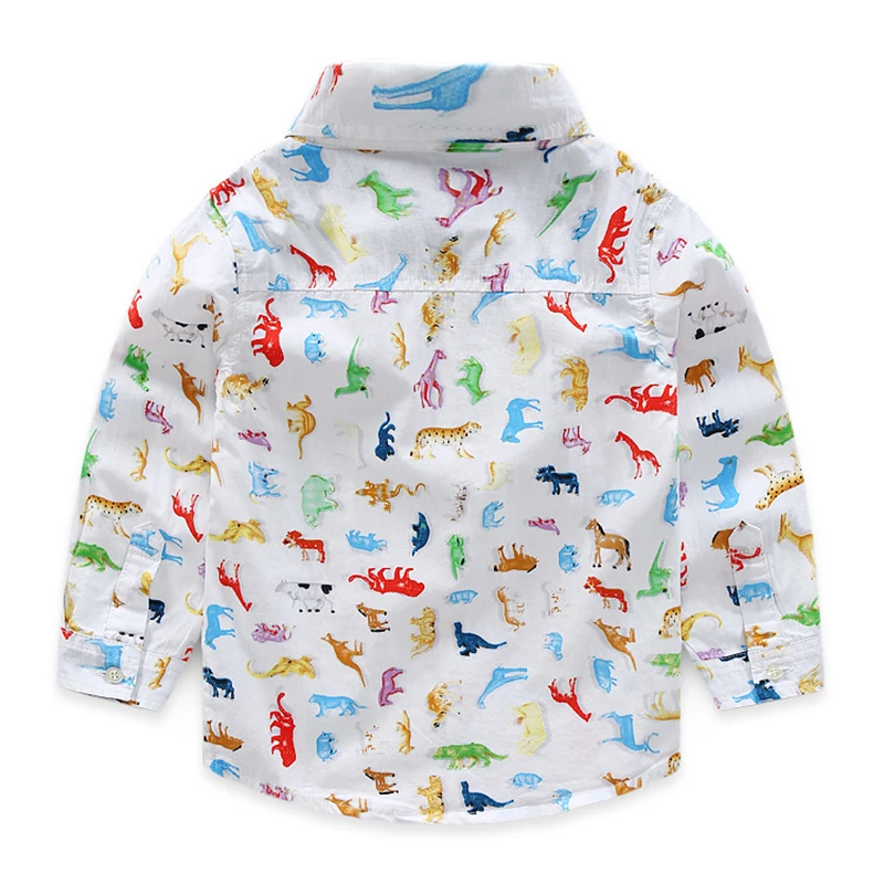 Новая одежда для маленьких мальчиков Модная рубашка с отложным воротником и