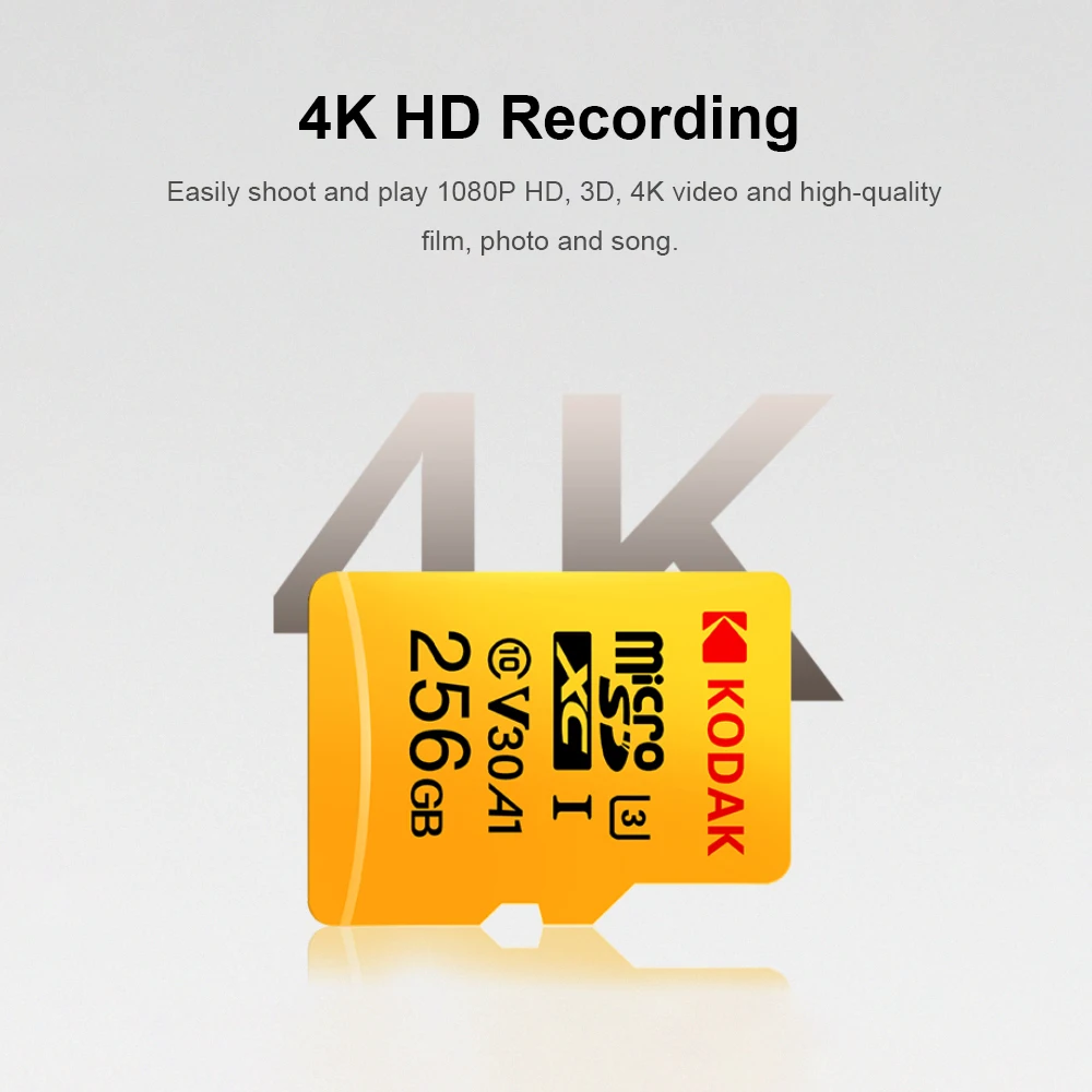 Kodak Micro SD карты 128 ГБ оперативной памяти 32 Гб встроенной 64 256 TF карта Class10 U3 A1 V30 слот