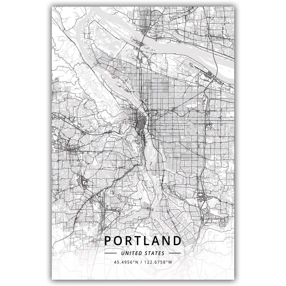 Portland OR Oregon USA United States of America Map Poster | Дом и сад