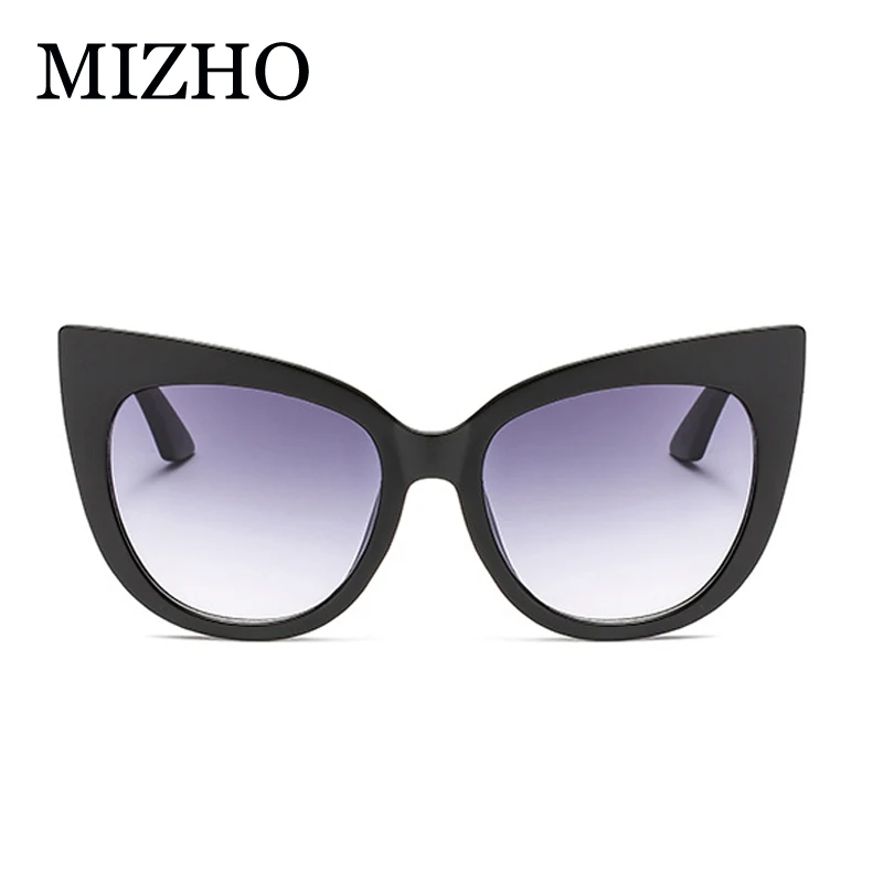 MIZHO, женские модные солнцезащитные очки кошачий глаз, новинка, модные женские очки кошачий глаз с большой оправой, винтажные черные женские солнцезащитные очки