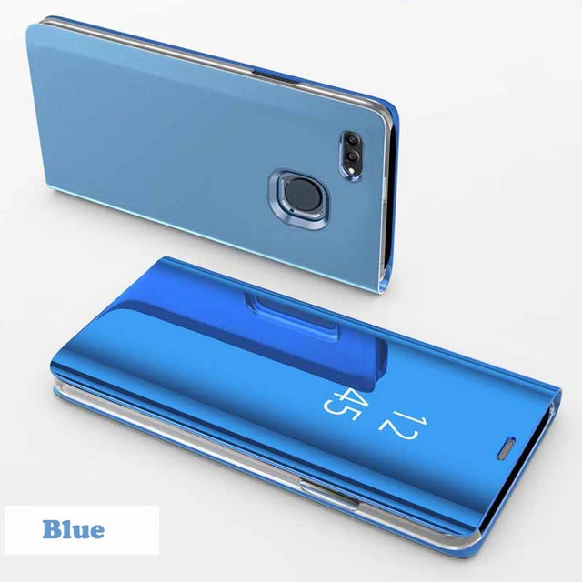 Синий Чехол для huawei Honor 9 Lite, зеркальный, умный, из искусственной кожи, флип-чехол для телефона Honor 9 youth 5,6", Чехол s Cute View Coque Couverture - Цвет: Синий