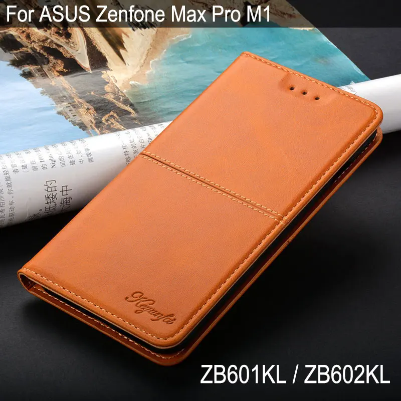 Чехол для ASUS Zenfone Max Pro M1 ZB601KL ZB602KL, роскошный винтажный кожаный чехол для телефона, откидная крышка с подставкой и отделением для карт, funda
