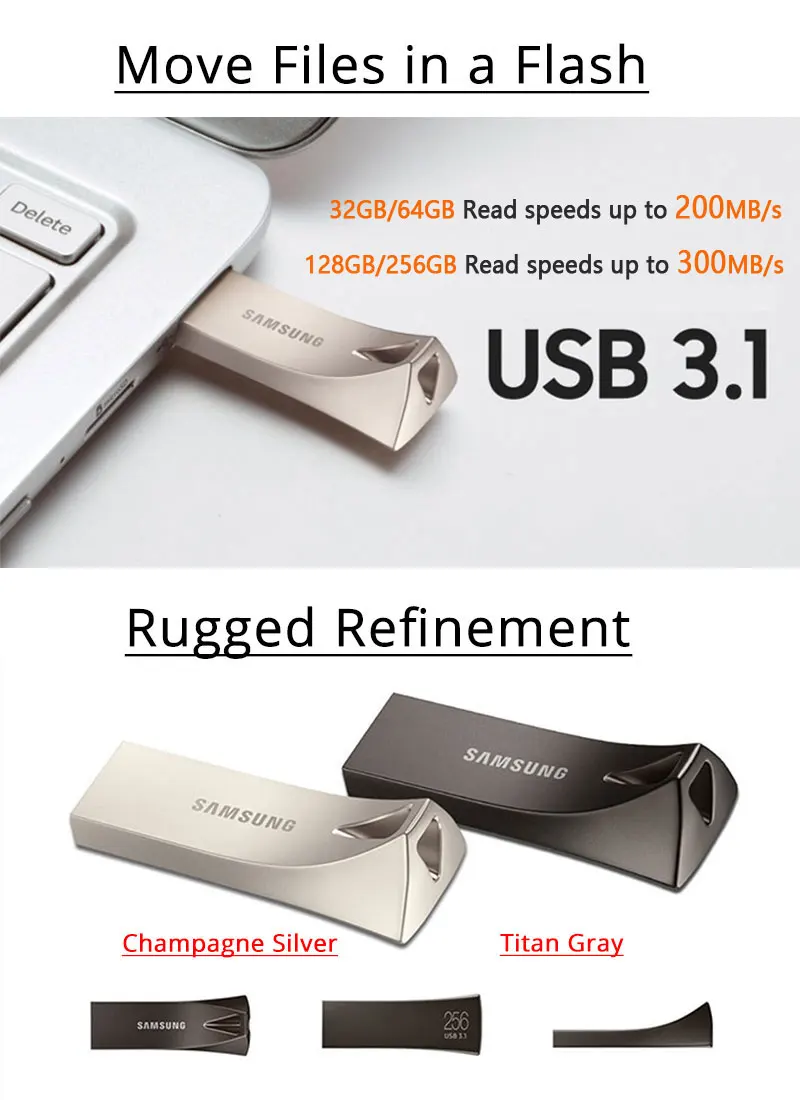 SAMSUNG, u-диск флэш-накопитель 256 ГБ 128 300 МБ/с. USB флеш-накопители 64 Гб оперативной памяти, 32 Гб встроенной памяти, скорость 200 МБ/с. USB 3,1 pendrive Memory Stick