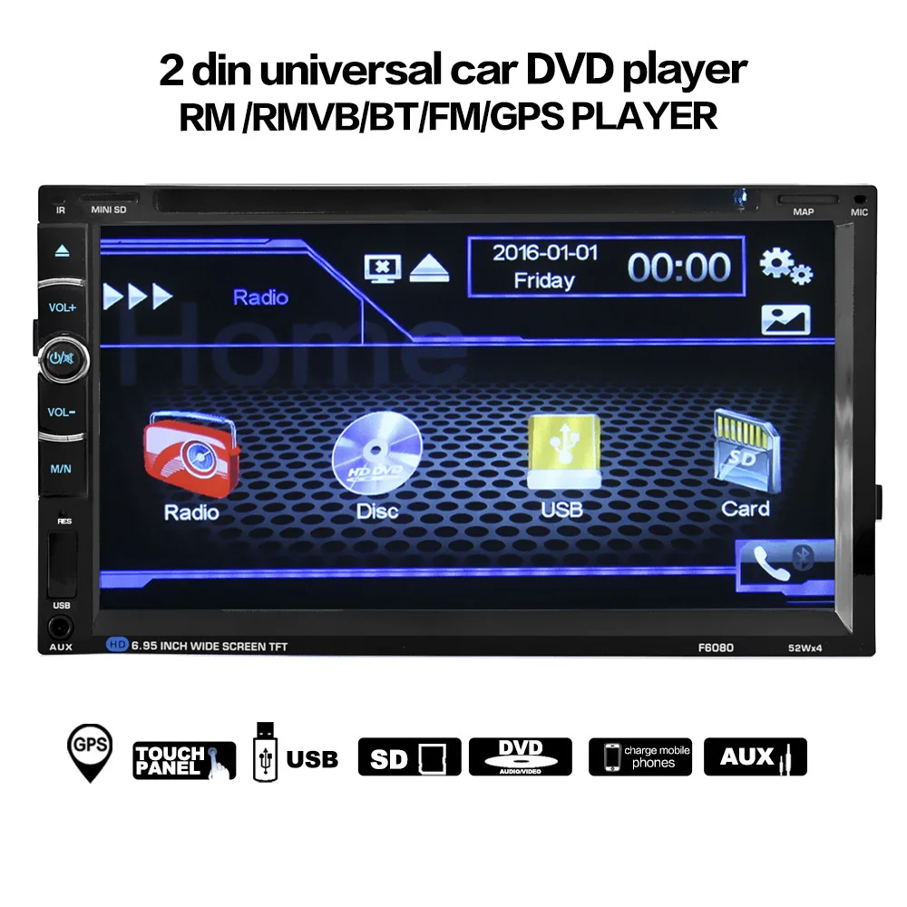 Автомобильный мультимедийный плеер AOSHIKE автомагнитола DVD MP5 GPS TFT 7 дюймов HD Bluetooth