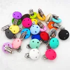 Chengkai 10 шт. круглый медведь, звезда, силиконовые зажимы для прорезывателя, сделай сам, Детская пустышка, держатель цепи, пустышка, уход, украшения, клипсы для игрушек
