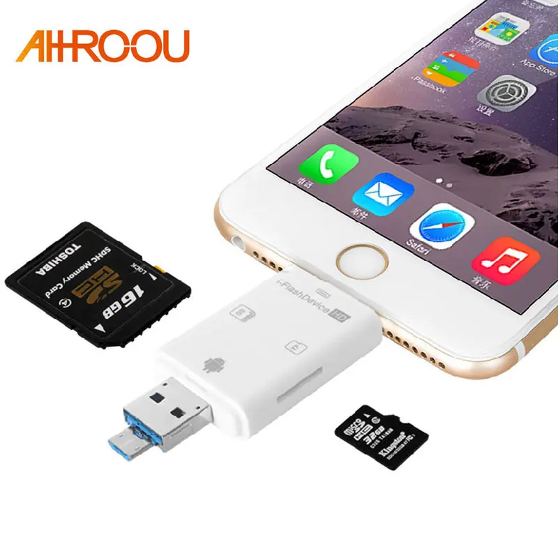 3 в 1 Micro USB OTG кардридер SD SDHC TF карта для iphone 8 PLUS 7 5 5S 6S 6 PLUS/Samsung/LG Andrid телефоны|card