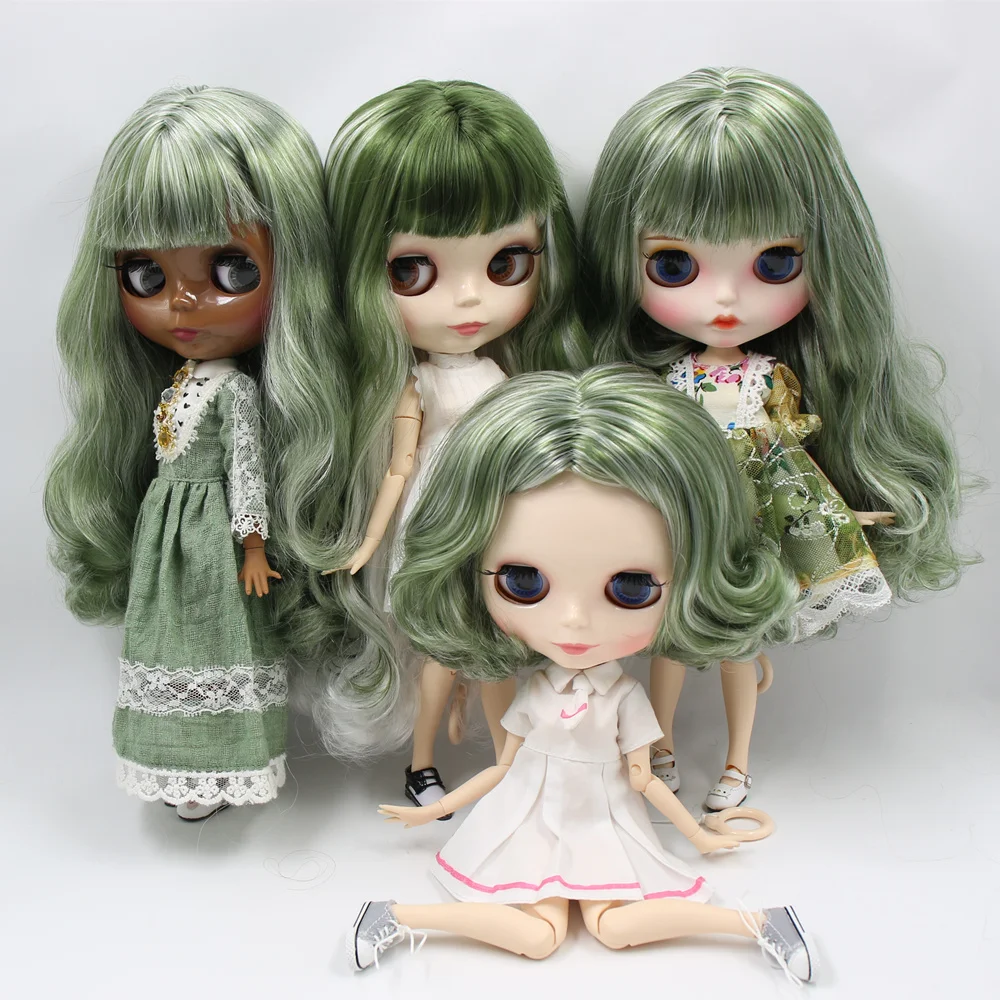 Фото Кукла на заказ ICY DBS Blyth No.BL4299/136 зеленая белая с волосами 1/6 bjd ob24 аниме №1