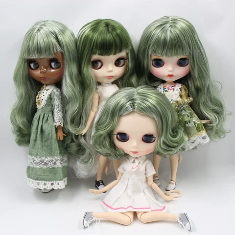 Кукла на заказ ICY DBS Blyth No.BL4299/136 зеленая белая с волосами 1/6 bjd ob24 аниме