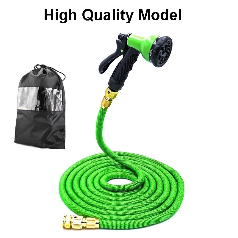 High-quality Green 2019NEW 25Ft-200Ft ЕС садовый удлиняющийся шланг волшебный гибкий шланг для воды пластиковые шланги трубы с распылителем полива, автомойка - Цвет: High-quality Green