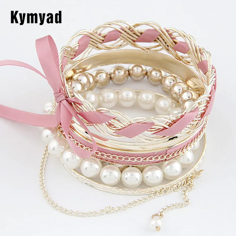 Новые золотые браслеты Kymyad с бантом женские цветные яркие браслеты|bracelets &