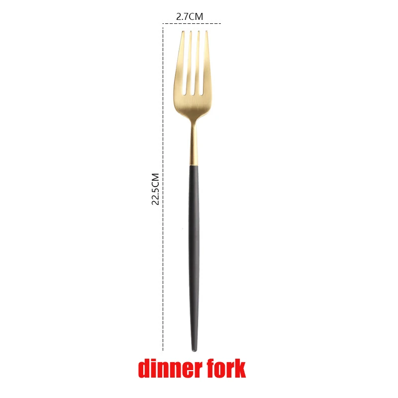 dinner fork Сталь набор столовых приборов золотые столовые приборы Нержавеющая сталь ложка посуда вилка, ложка, Посуда Кухонная ложка и набор вилок столовые приборы - Цвет: dinner fork