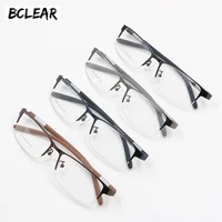 bclear popular half rim alloy man spectacle frames flexible tr90 temple legs optical eyeglasses frame men semi rimless eyewear
