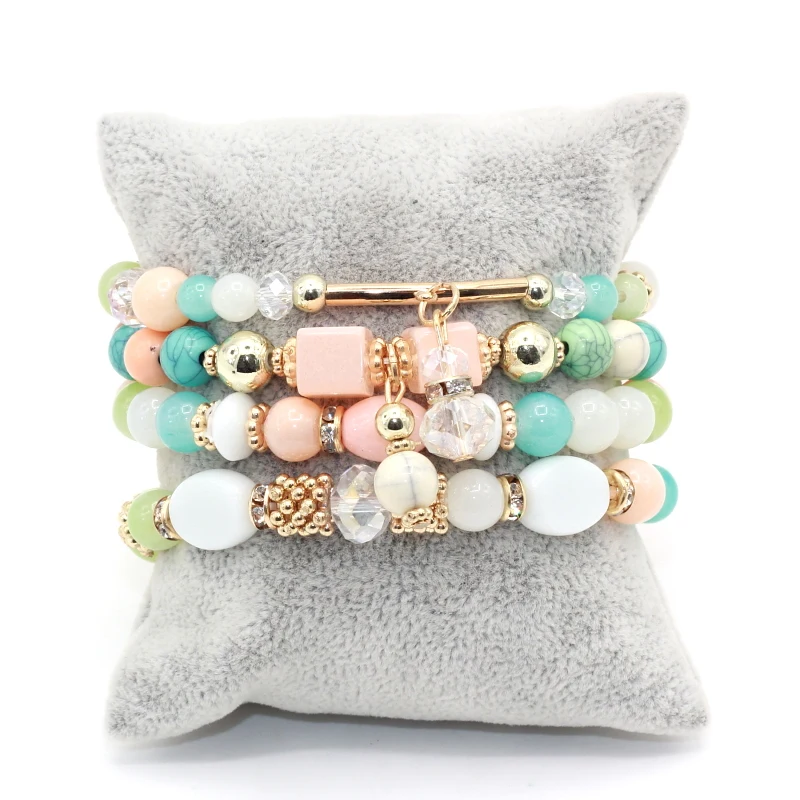 4 шт./компл. милые конфетные бусины хрустальные браслеты и тянущиеся Комплект