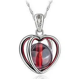 Женское ожерелье из серебра 925 пробы с красным гранатом|necklace jewelry|jewelry wholesalewholesale