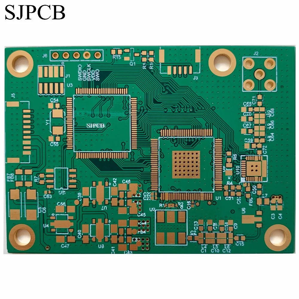 SJPCB 6 слоев погружения золото ENIG высокая технология доска мин. 0,2 мм Vias для управления Оборудования PCB поддержка образцов