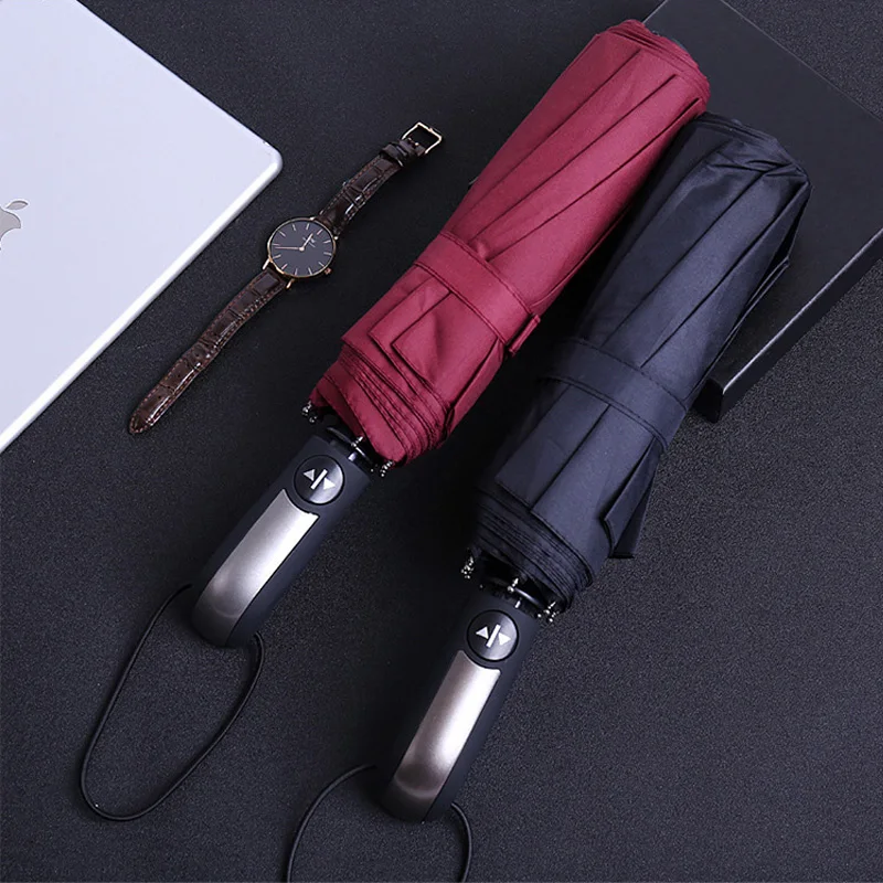 Wind Resistant Folding Automatic Umbrella Rain Women Auto Big Windproof Umbrellas For Men Business affairs large | Дом и сад