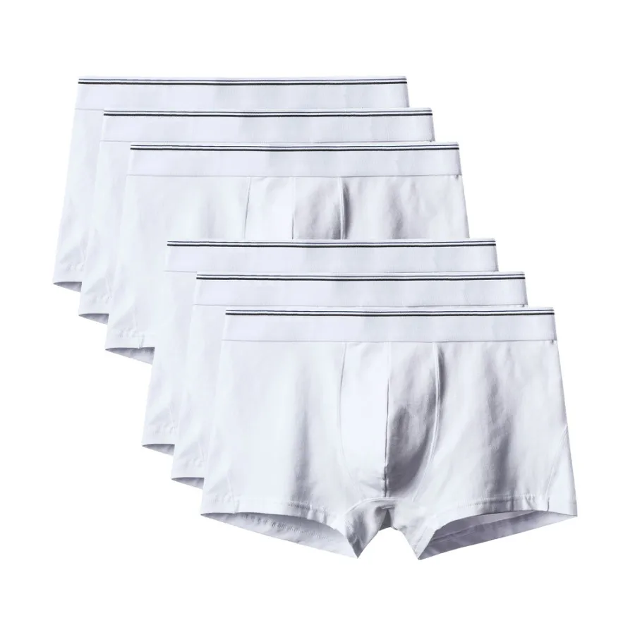 6Pcs A2425 White 6 шт./лот Лидер продаж мужские шорты-боксеры, сексуальное хлопковое Для мужчин нижнее белье большого размера Для мужчин s нижнее белье, мужские трусы шорты u-образной выпуклостью спереди, 6XL - Цвет: 6Pcs A2425 White