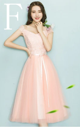 F Robe de soiree vestido renda вечерние платья новые особые случаи моды в женское платье для выпускного персикового цвета H4105 - Цвет: F