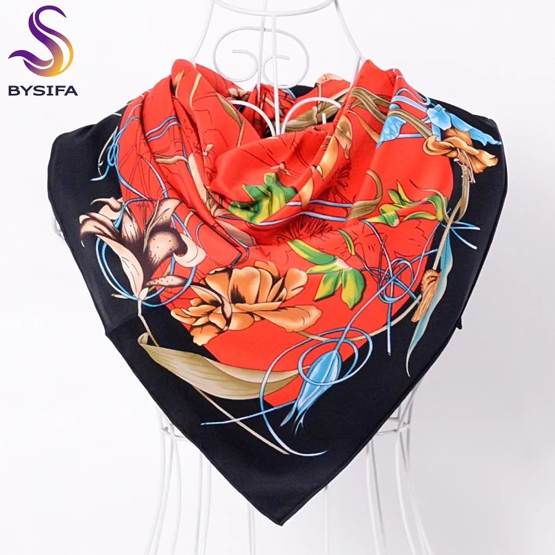 Женский саржевый шелковый шарф с пионами Осень зима|fashion headscarves|muslim headscarvesladies scarves