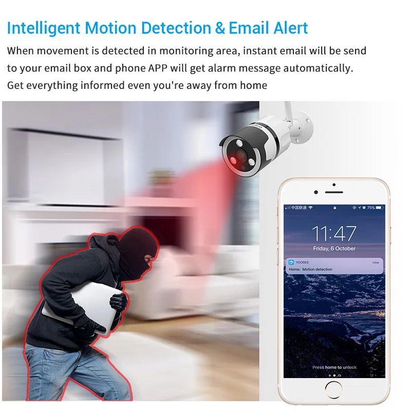 Уличная ip камера Tenvellon Wifi 1080P Водонепроницаемая беспроводная безопасности 2.0MP