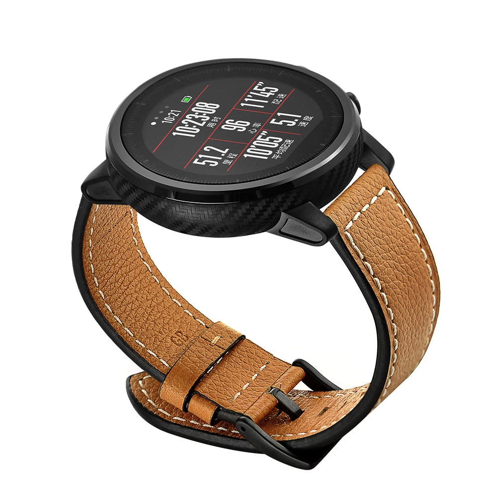 Кожаный ремешок для Xiaomi Huami Amazfit PACE Stratos Смарт-часы браслет для Xiaomi Amazfit ремешок из натуральной кожи ремень 22 мм
