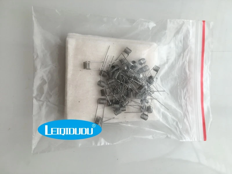 leiqidudu 100pcs Premade heating RDA coil wire with 5pc Janpanese cotton wick e cigarette rda RBA atomizer Kanth A1 | Электроника