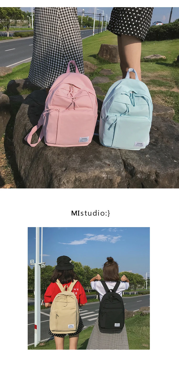 Harajuku минималистичный водонепроницаемый холщовый рюкзак маленький женский корейский студенческий рюкзак для путешествий