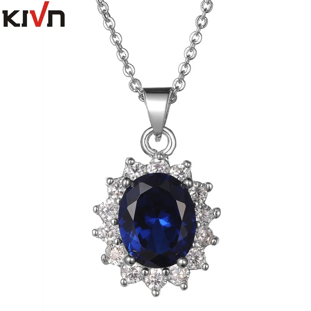 Модные ювелирные изделия KIVN кубический цирконий синего цвета для женщин и
