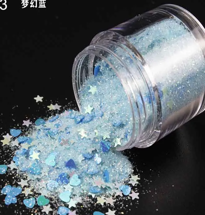 3-10ml jar 50/10 граммов блестящая голографическая Звезда Блеск Большой волос глаз лицо блеск для тела макияж | свободная Переливающаяся Косметическая звезда 3 мм блеск - Цвет: 3-10ml jar