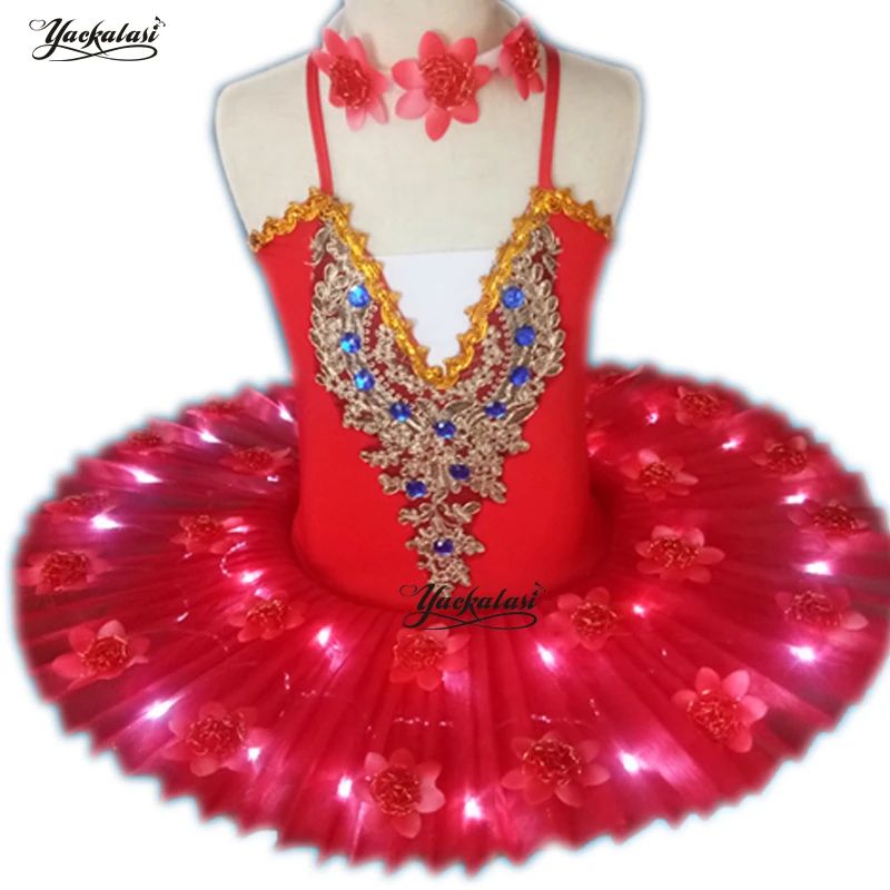 2019 профессиональная светодиодная красная белая балетная пачка Лебединое озеро