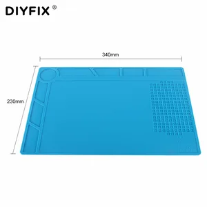 Инструменты для ремонта телефонов DIYFIX 34x23 см, теплоизоляционная Силиконовая накладка, Настольный коврик, паяльная станция BGA с позицией винта