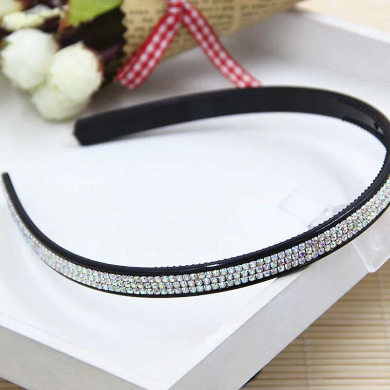Top Quality Three Rows Rhinestone Crystals Teeth Hair Hoop Hairbands For Women Girls Fashion Headwear Accessories |