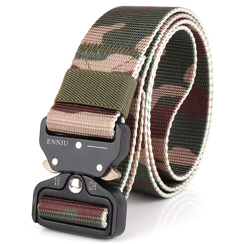 Men's Camouflage Canvas Belt Metal Insert Buckle Military Nylon Training Army Combat Belts For Men Top Quality Male Strap | Аксессуары