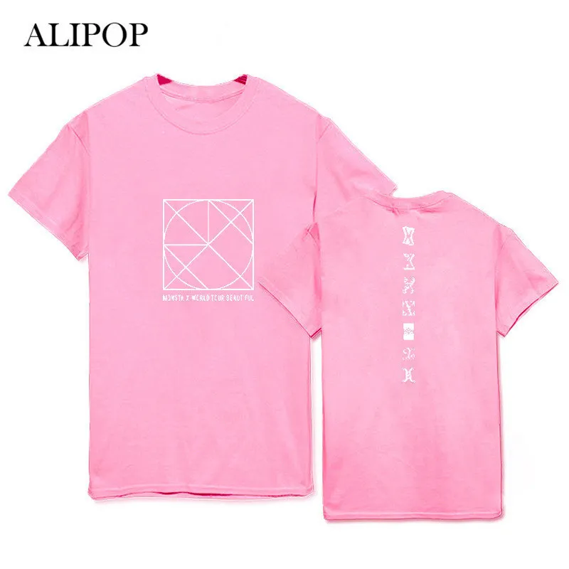 K Pop Kpop MONSTA X Be Beautiful Album Shirts POP повседневная хлопковая одежда футболка топы с