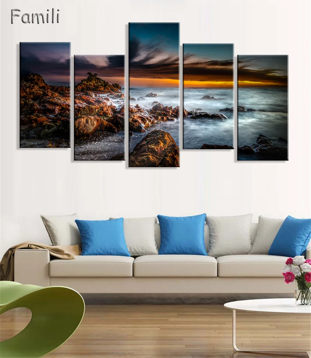 Wall Pictures Mountain Landscape Painting Art New Zealand Photo Canvas Print Poster For Home &amp Office Decor No Framed art print | Дом и сад