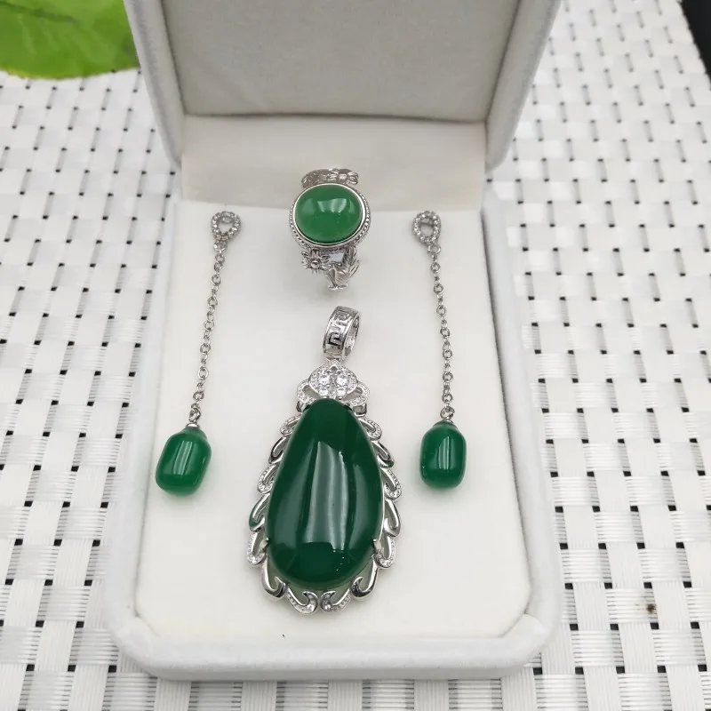 Натуральный аутентичный набор из халцедона желтое зеленое женское кольцо с