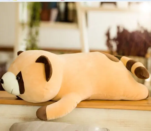 Средний прекрасный плюшевый енот игрушка чучело лежа Кукла Игрушка в подарок