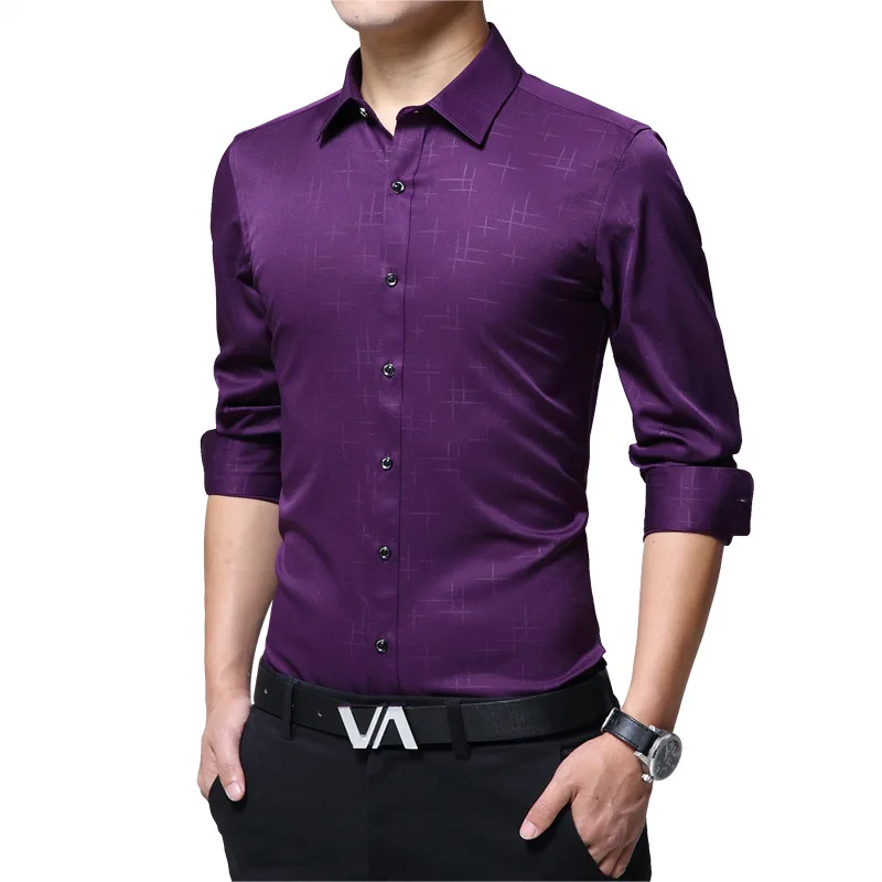 Мужская рубашка с длинным рукавом Chemise Homme Manche Longue мужская деловая принтом в