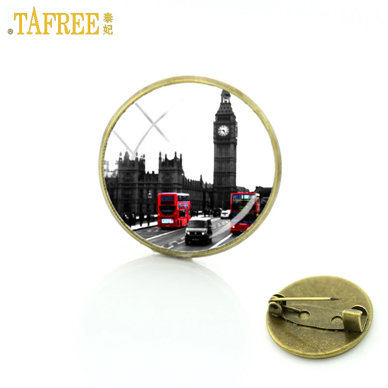 Мужская/Женская Винтажная брошь TAFREE в виде старого лондонского Красного