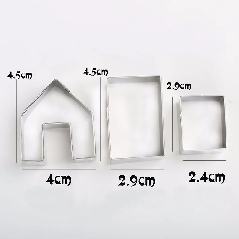 XINAHER DIY 3D выпечки Мини Рождественская формы в виде дома из нержавеющей стали