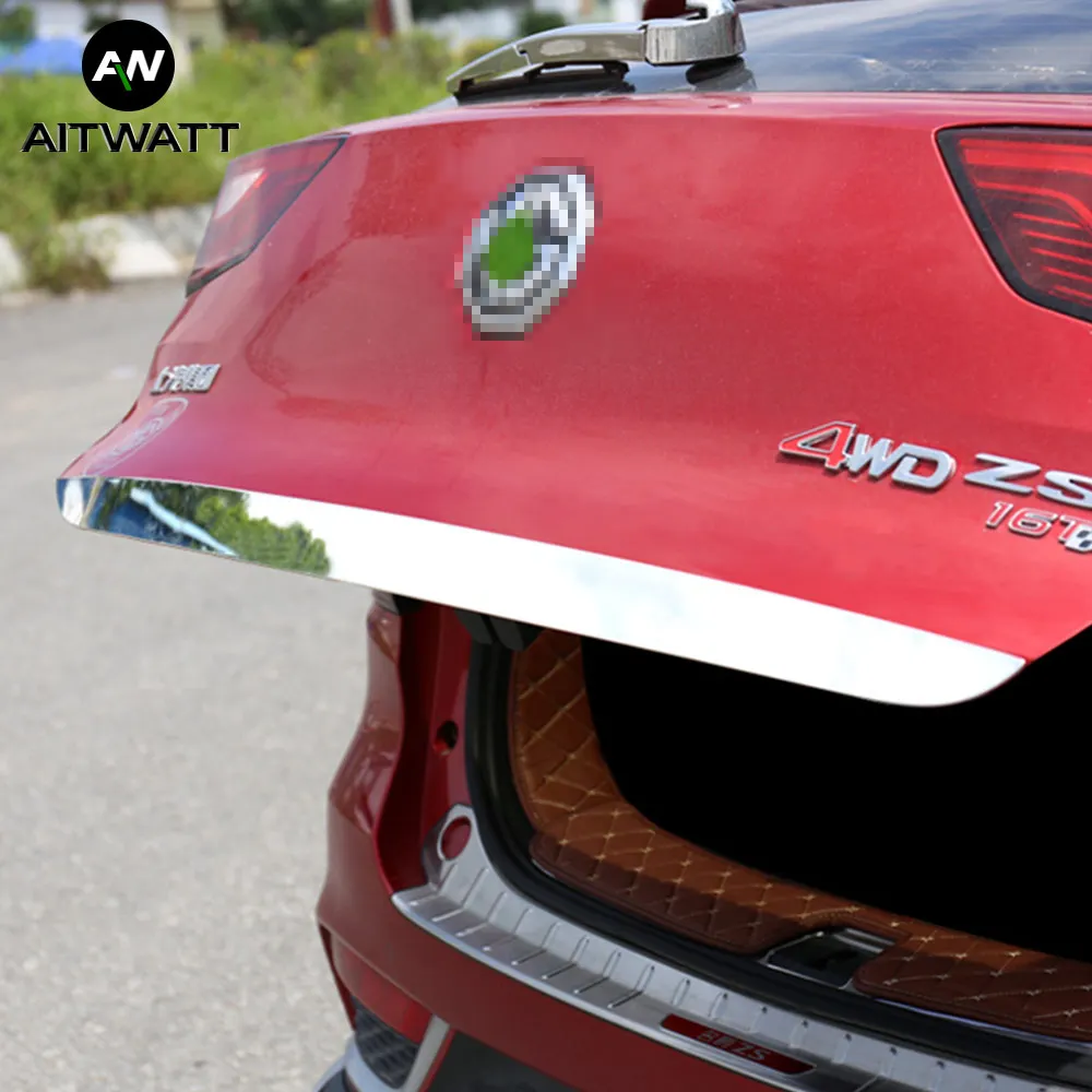 Подходит для MG ZS, серебристо-синий, из нержавеющей стали, задний багажник багажника, крышка двери багажника, отделка автомобиля, Стайлинг, 1 шт., AITWATT