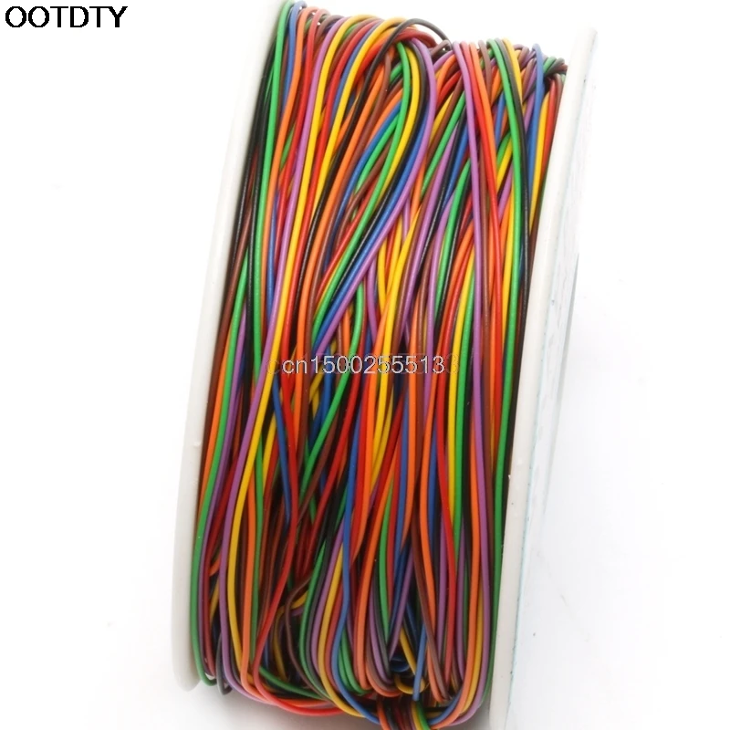 OOTDTY один рулон 8 видов цветов 30AWG провода оберточная проволока луженая медь